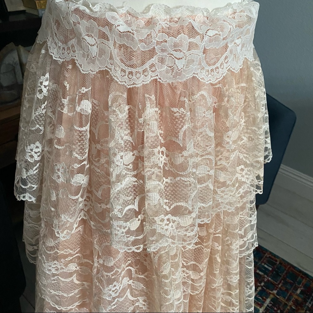 OOAK Slip Dress Embellished with rows of lace Vintage Cottagecore Parisi… - Picture 5 of 6